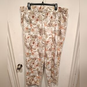 Comfort Code By Cuddl Duds Women's Tropical Print Soft Cozy Lounge Pants Sz 2X